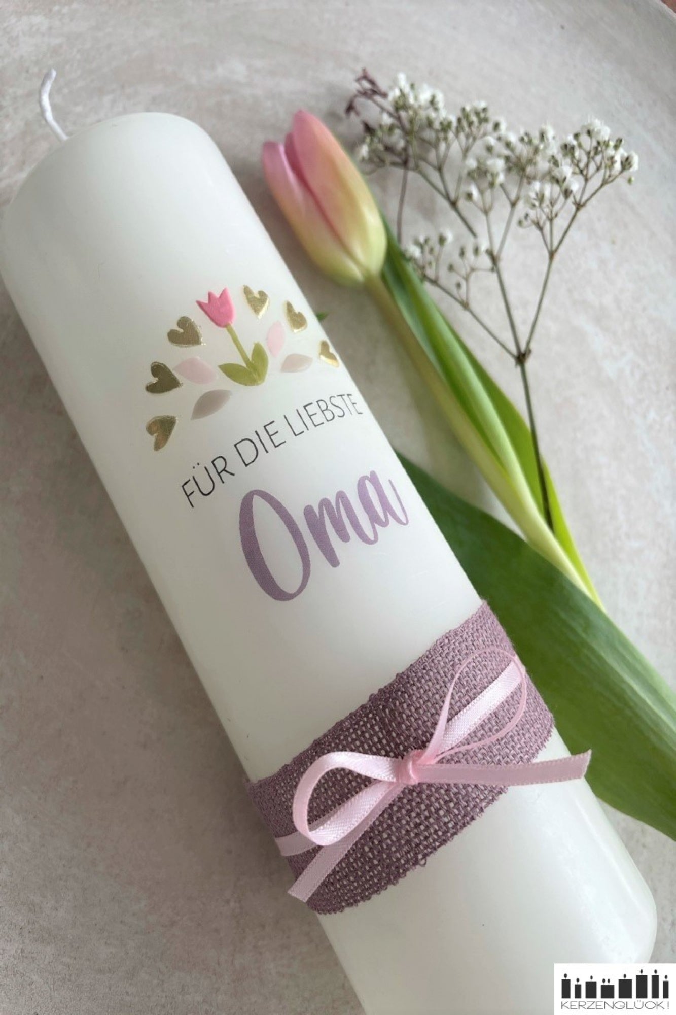 Glückskerze "Für die liebste Oma"