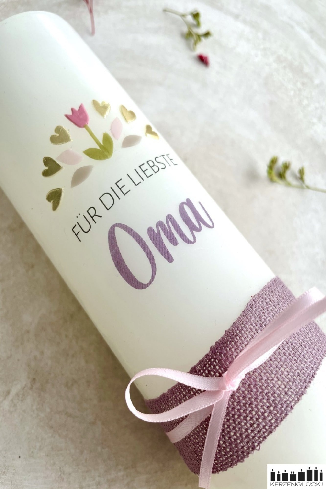 Glückskerze "Für die liebste Oma"