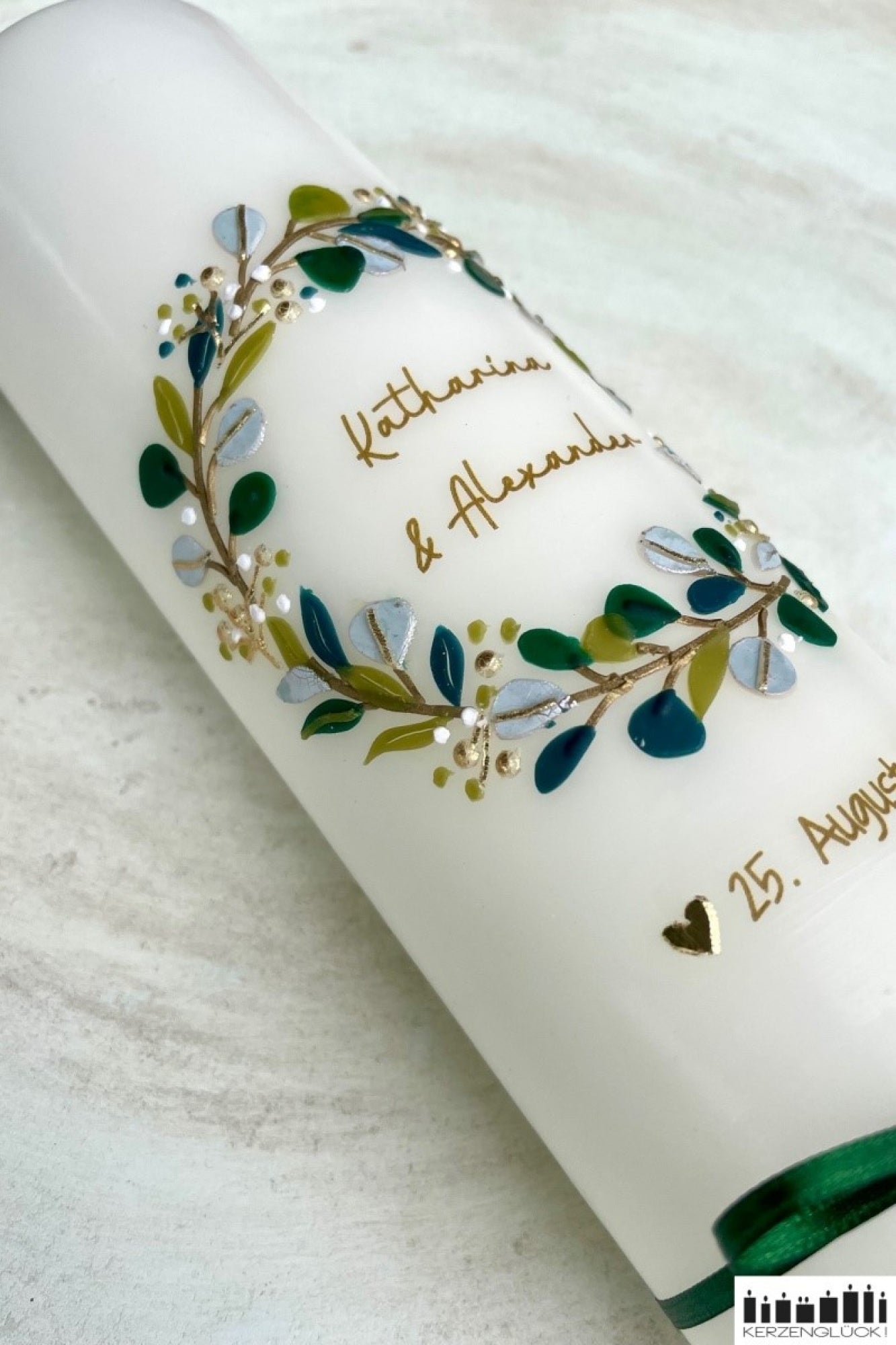 Hochzeitskerze "Blätterkranz