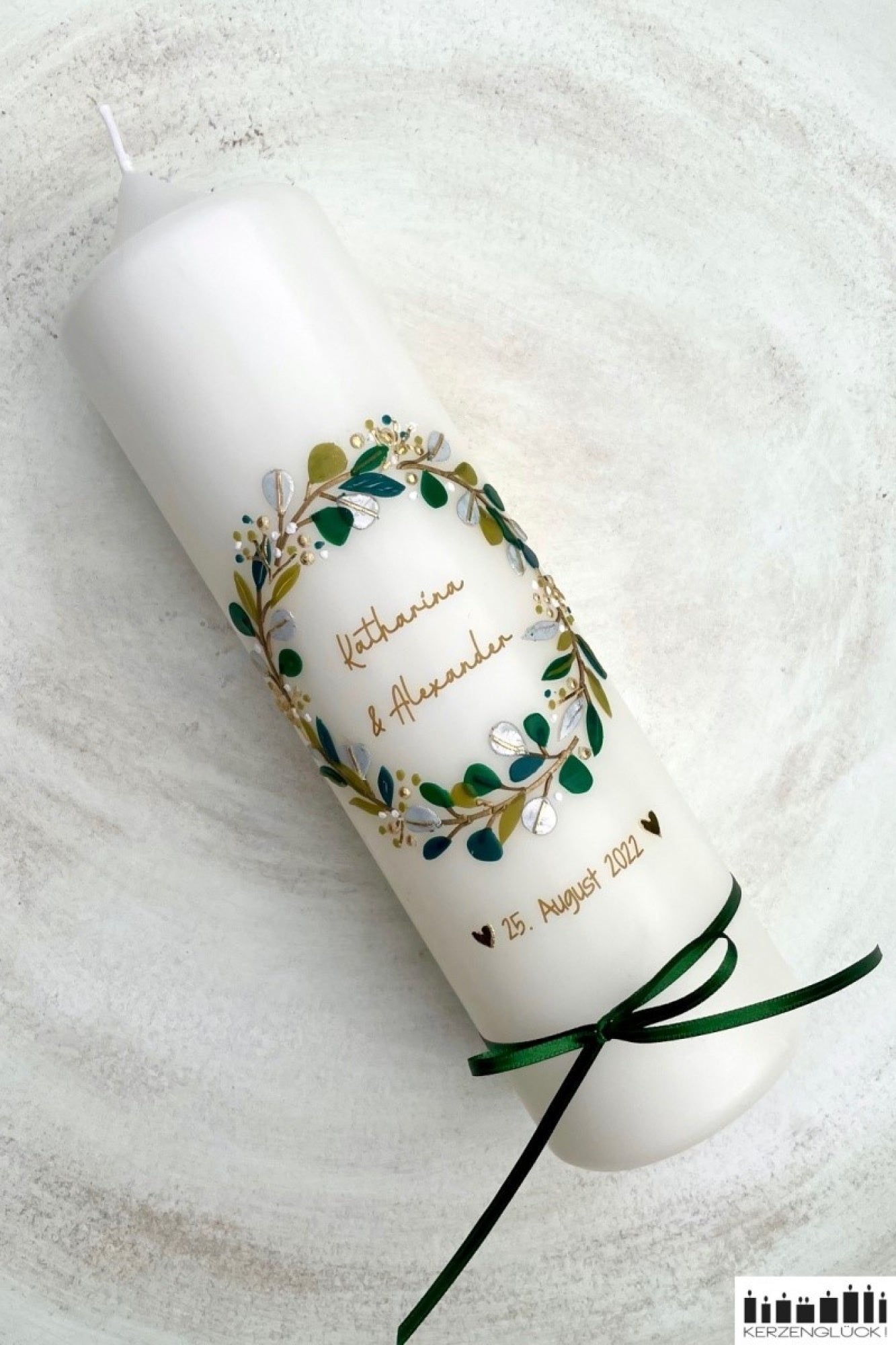 Hochzeitskerze "Blätterkranz
