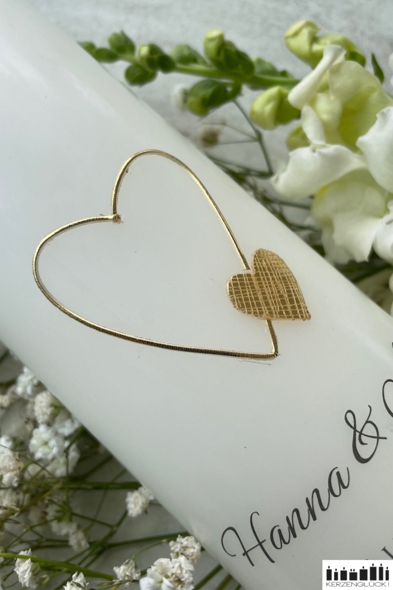 Hochzeitskerze "Zwei Herzen"