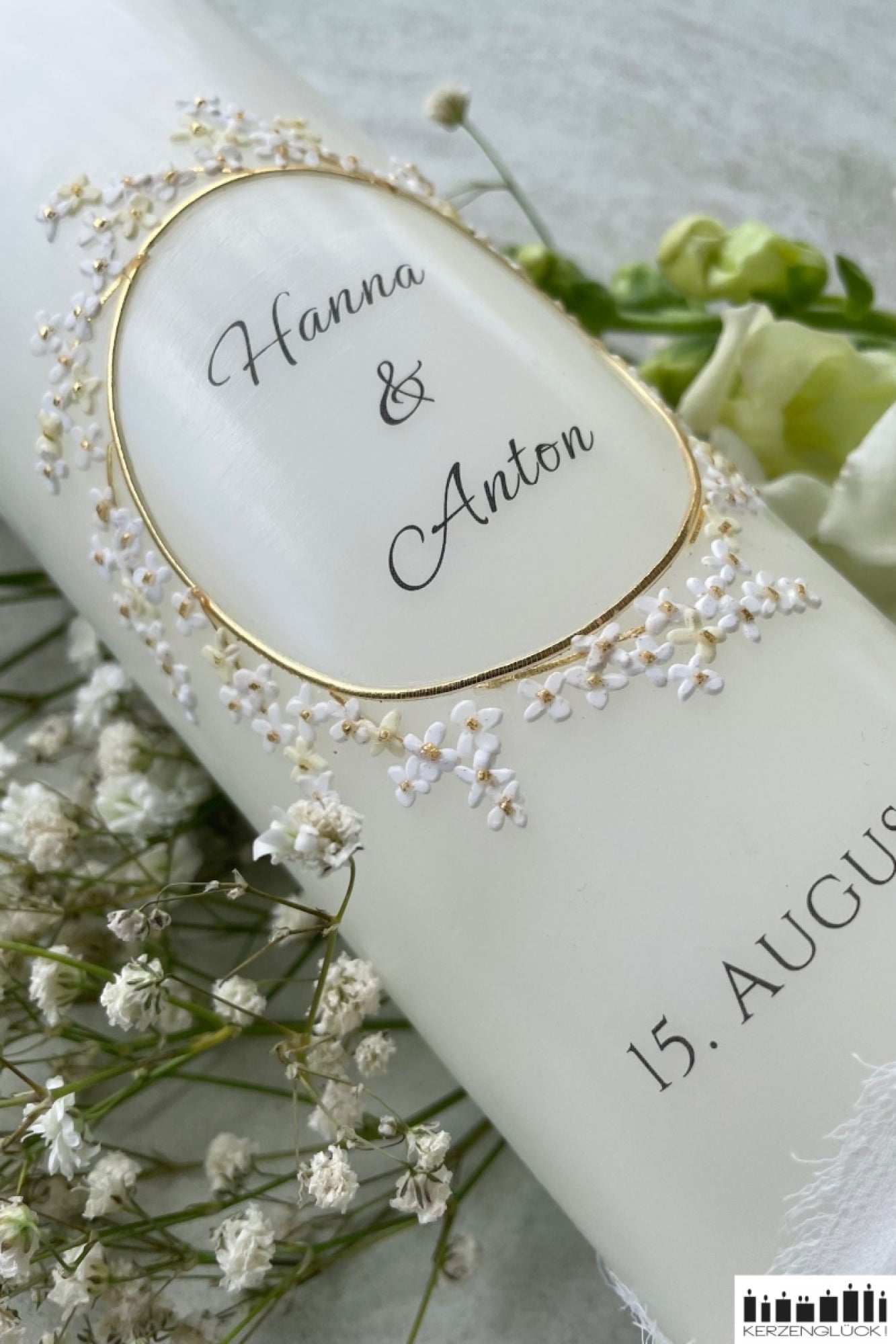 Hochzeitskerze "Blütenschleier"