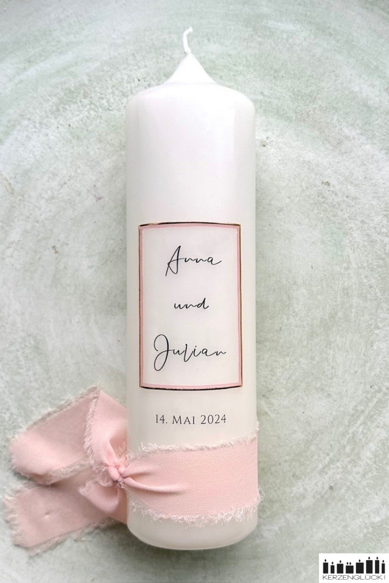 Hochzeitskerze "Frame", Apricot
