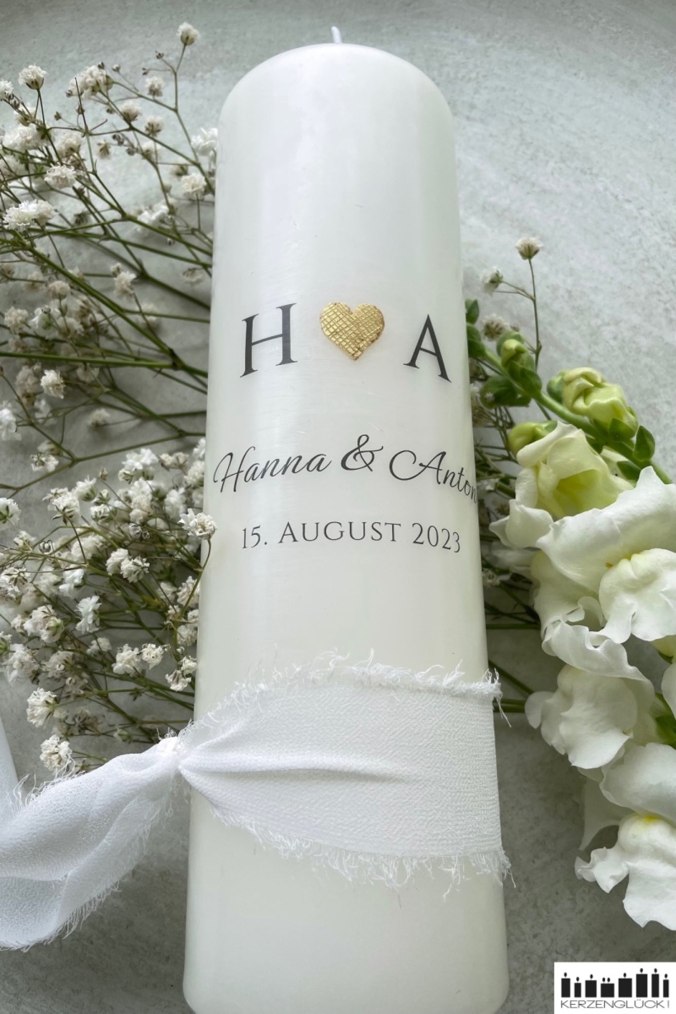 Hochzeitskerze "Initialen"