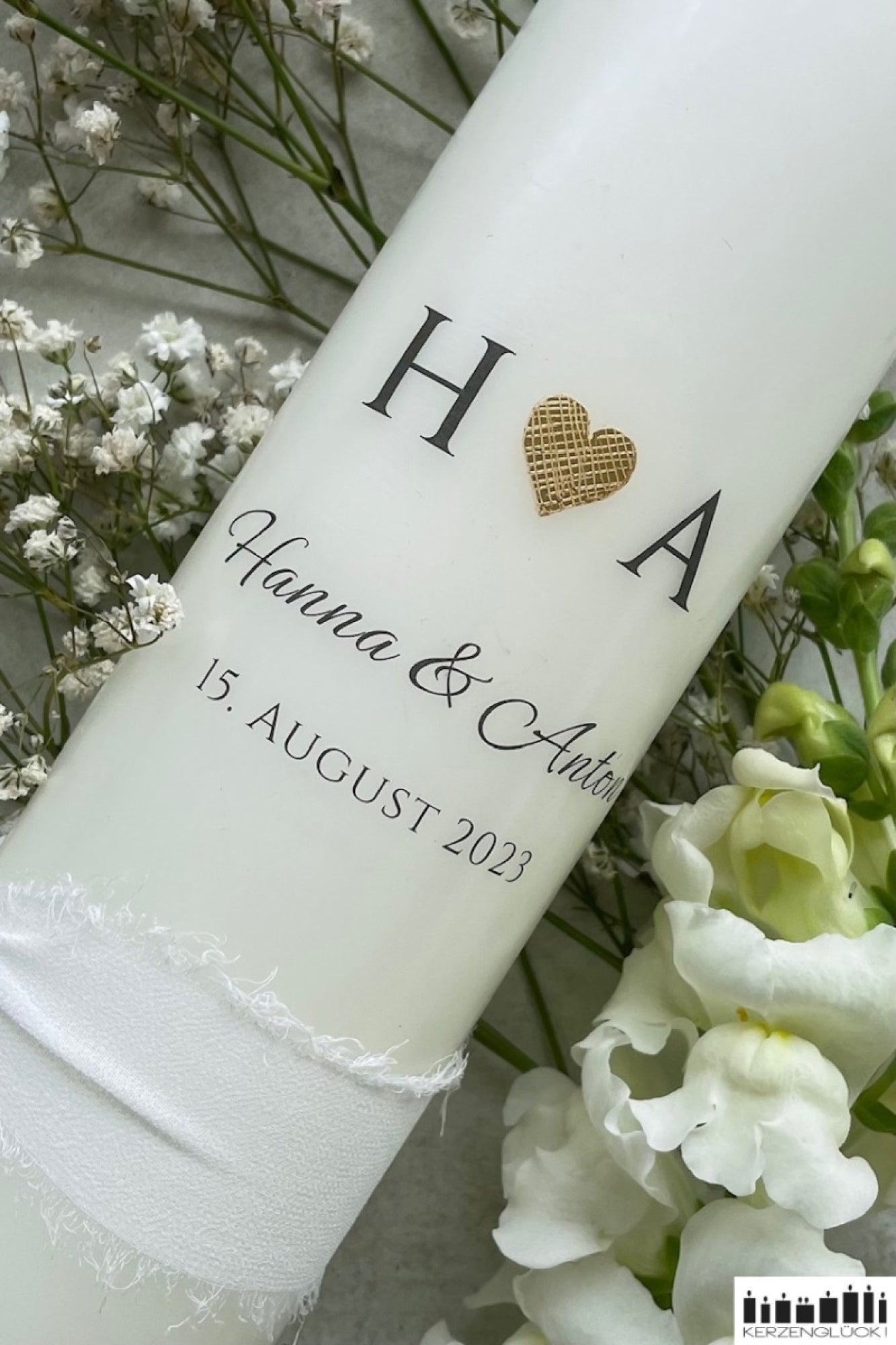 Hochzeitskerze "Initialen"