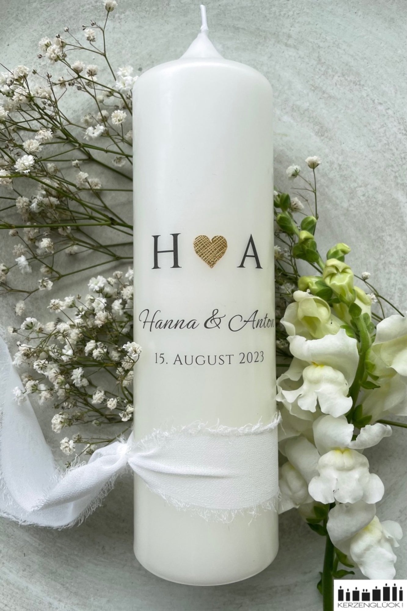 Hochzeitskerze "Initialen"