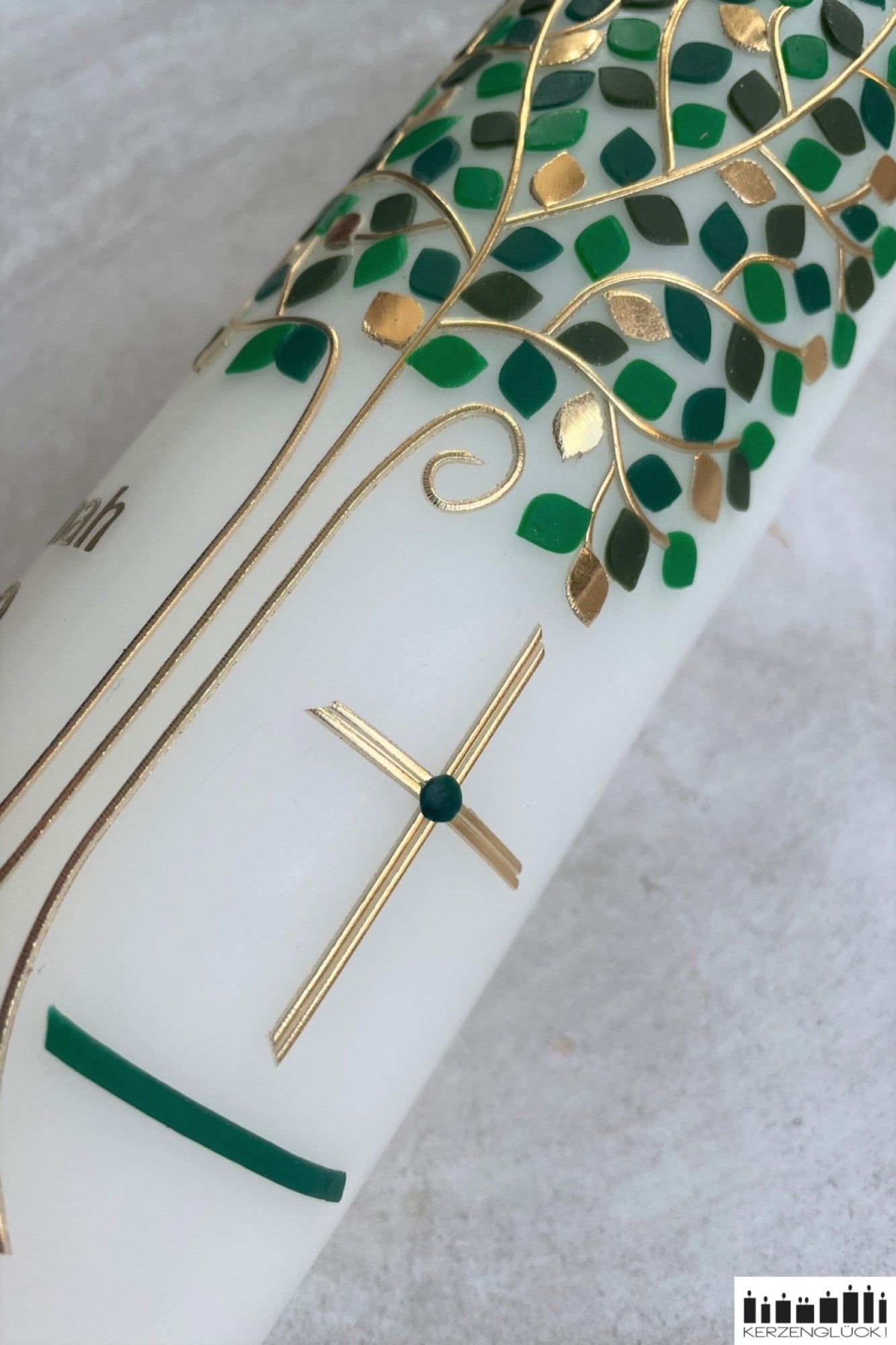 Hochzeitskerze „Lebensbaum", Grün