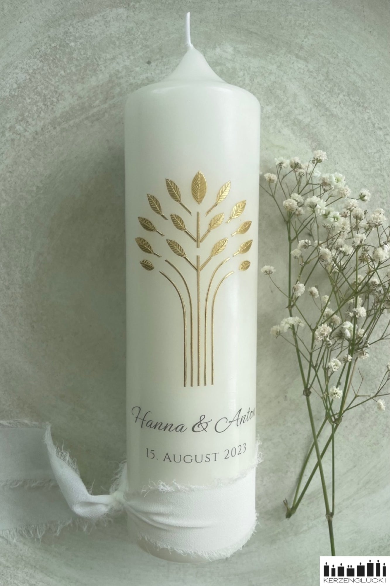 Hochzeitskerze "Goldener Lebensbaum"