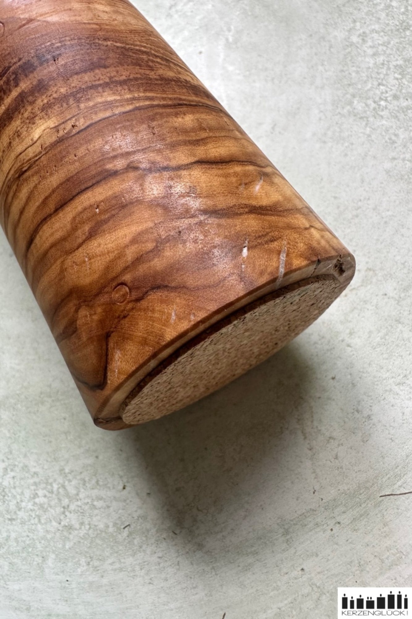 Taufkerze mit Holzelement "Kranz"