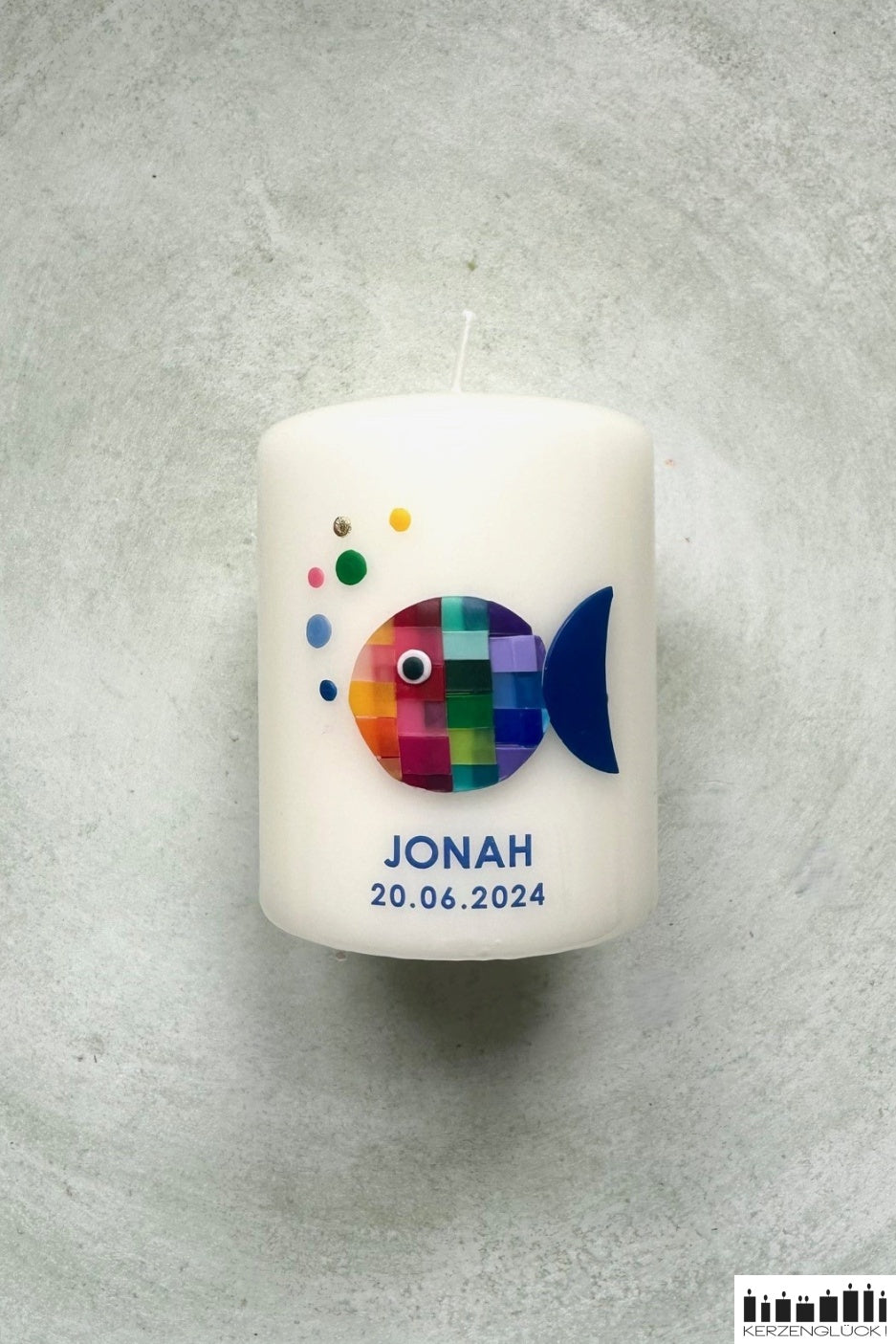 Gastgeschenkkerze „Mosaikfisch“