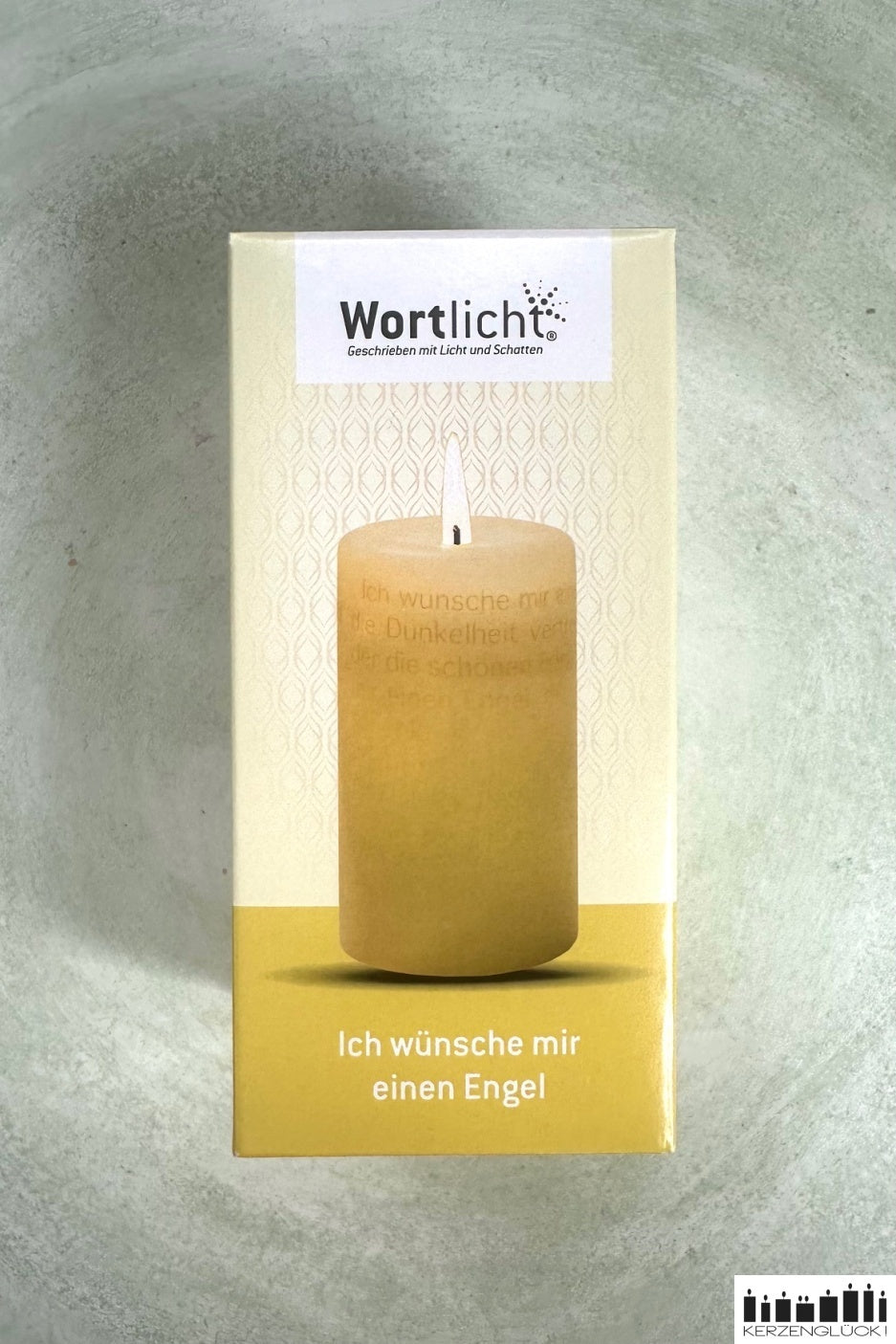 Wortlicht gelb Verpackung