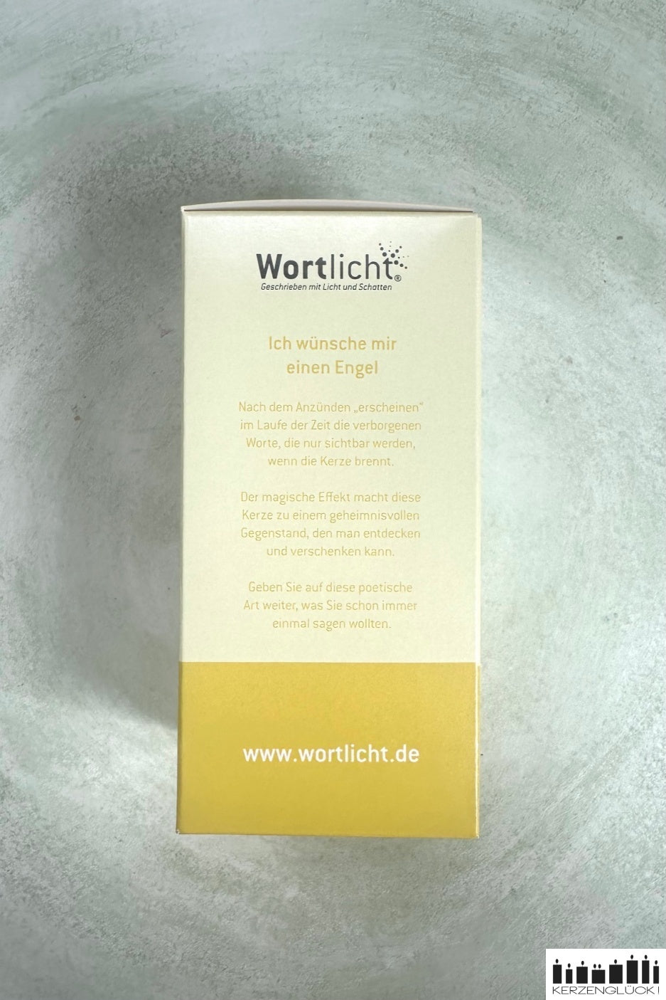 Wortlicht gelb Verpackung