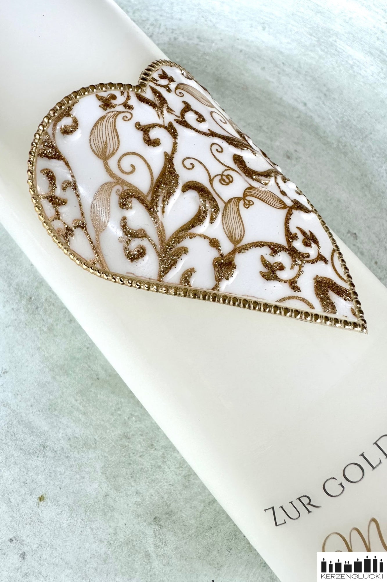 Kerze zur goldenen Hochzeit "Herz"