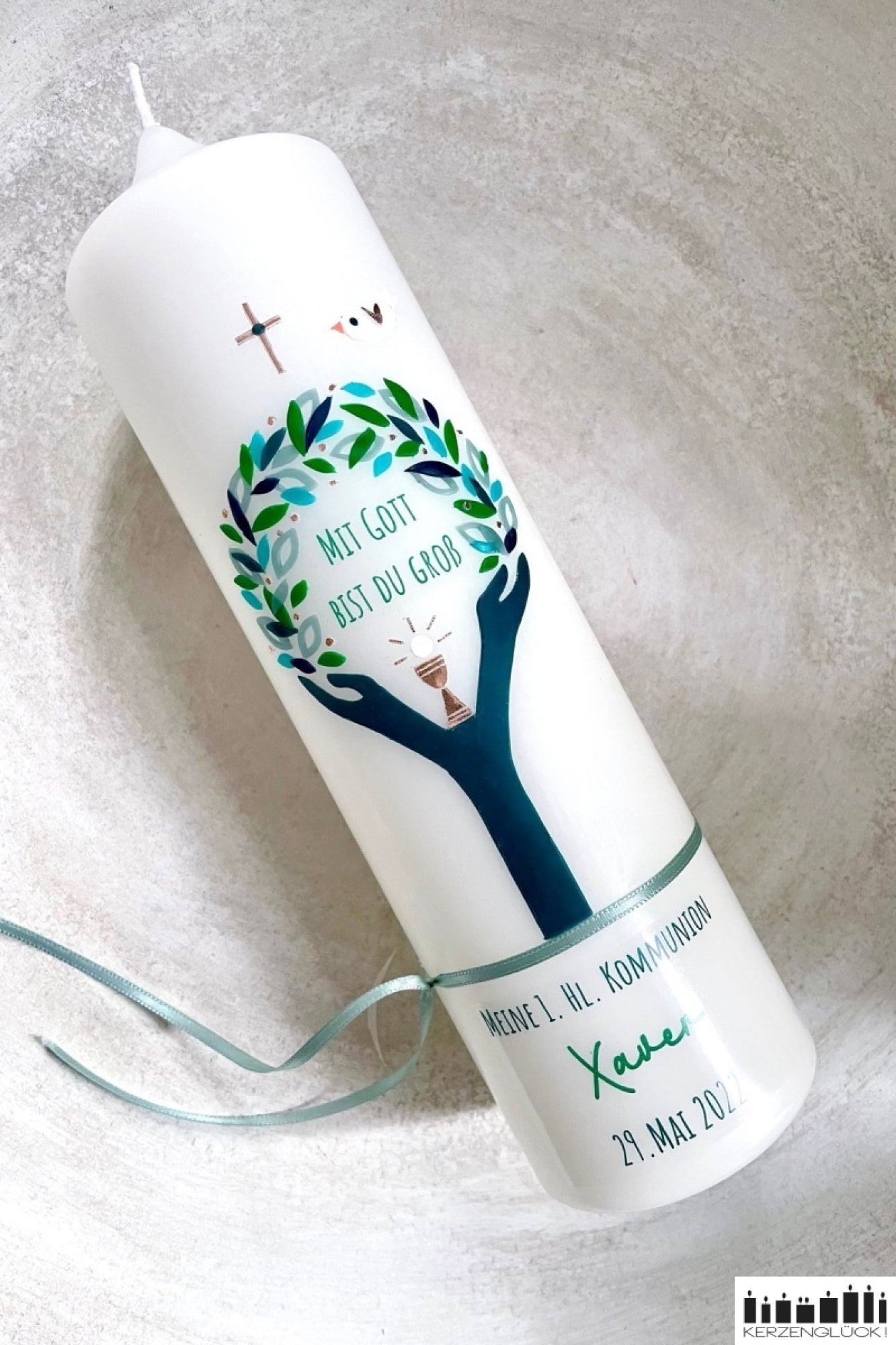 Kommunionkerze „Lebensbaum"
