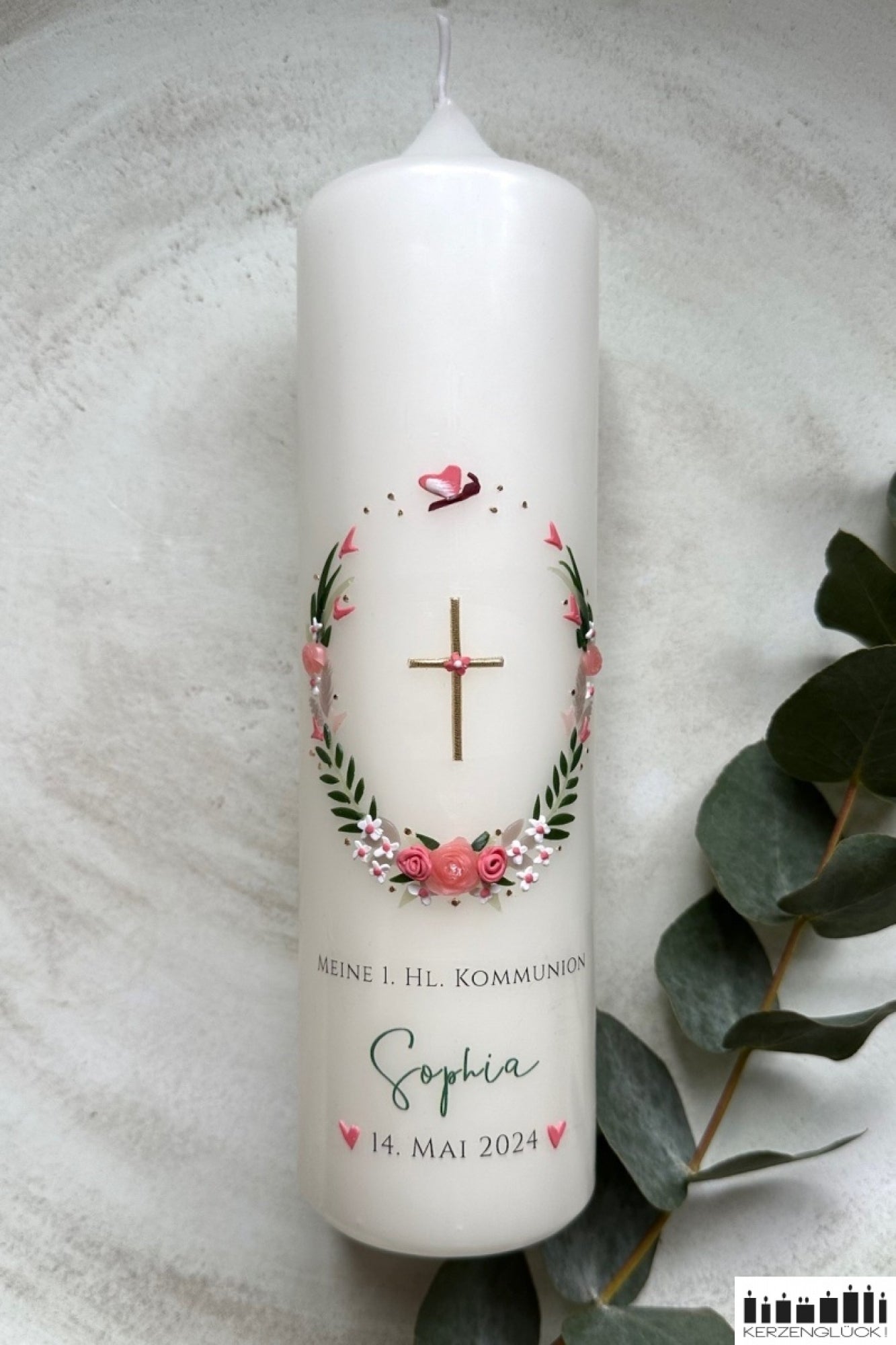 Kommunionkerze „Schmetterlingszauber"