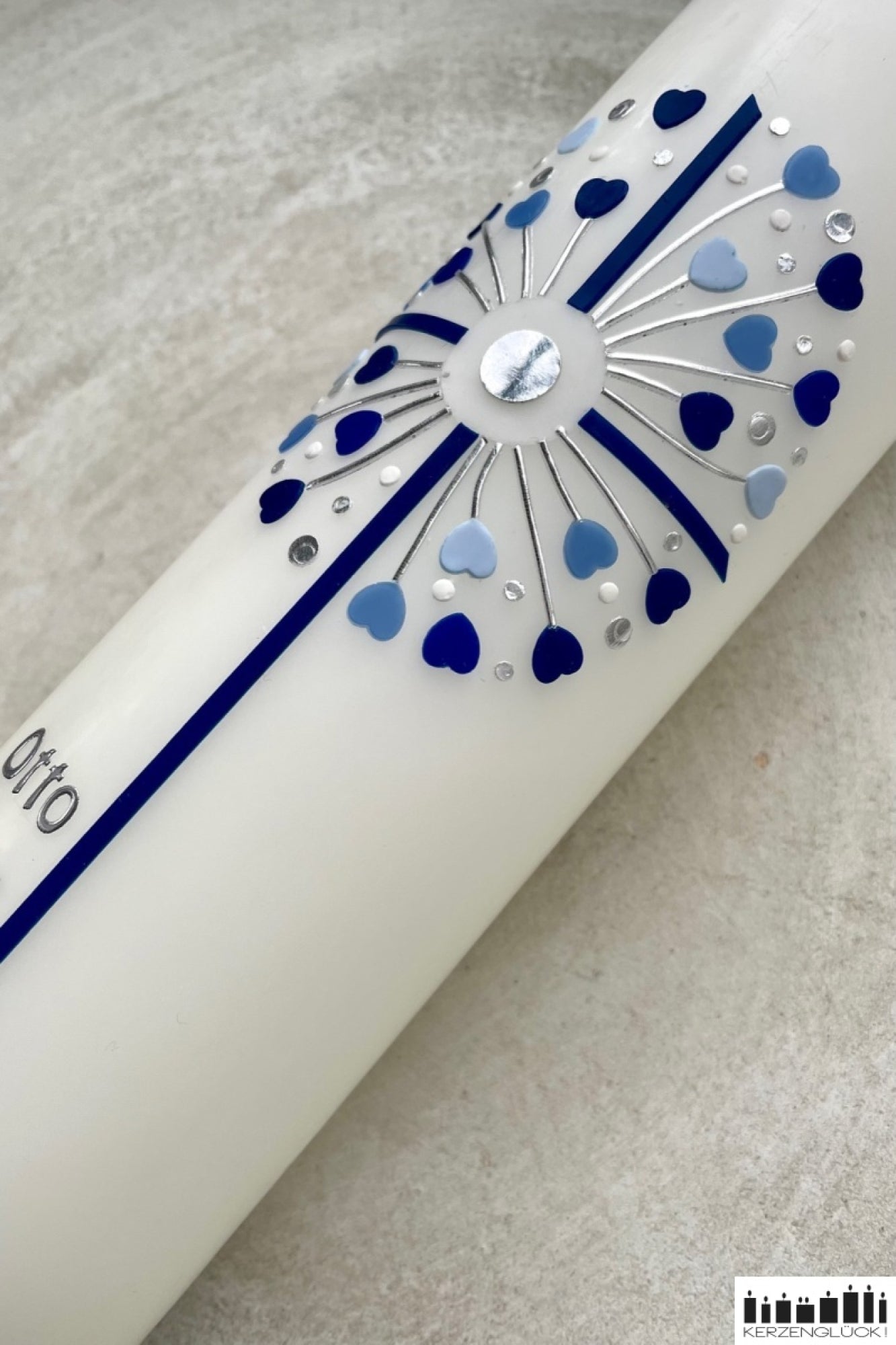 Konfirmationskerze „Kreuz Pusteblume“