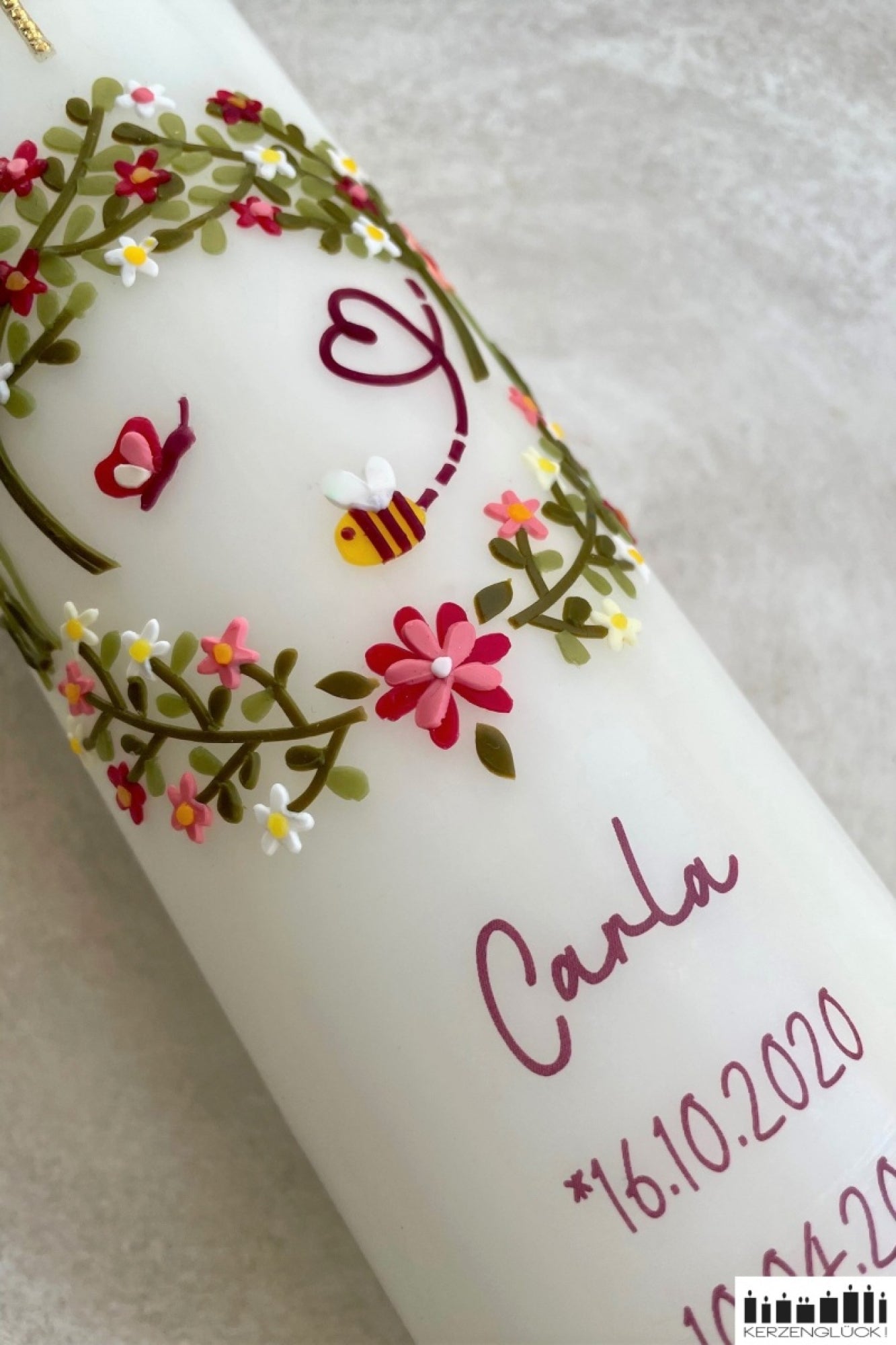 Taufkerze "Wald und Wiese"