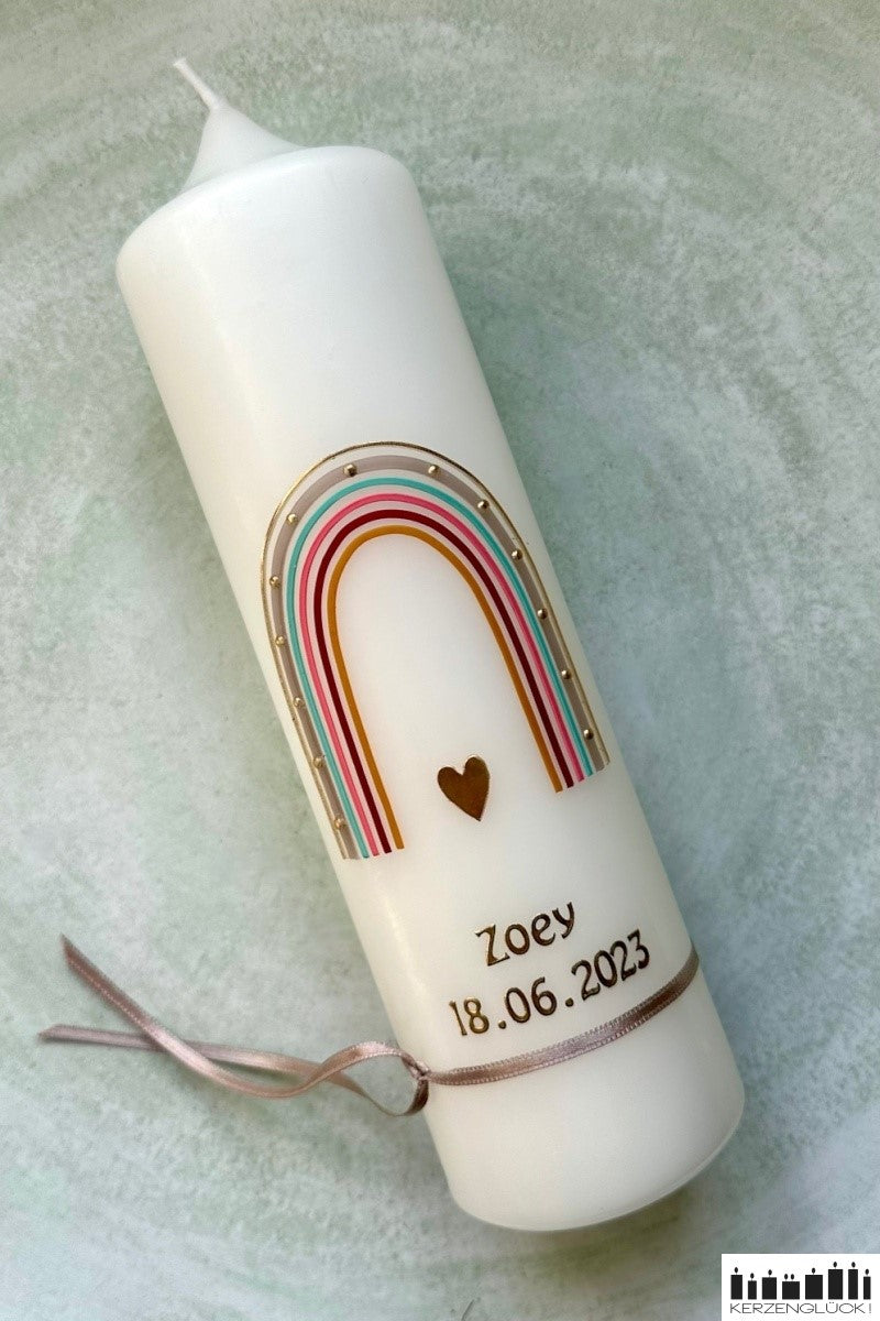 Taufkerze „Regenbogen"
