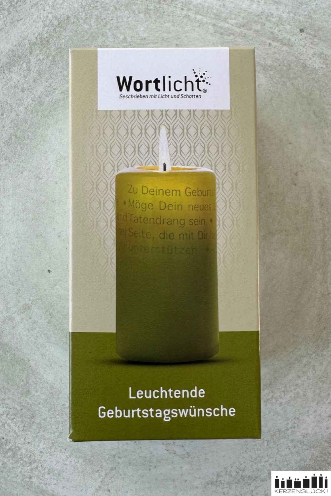 Wortlicht "Leuchtende Geburtstagswünsche"