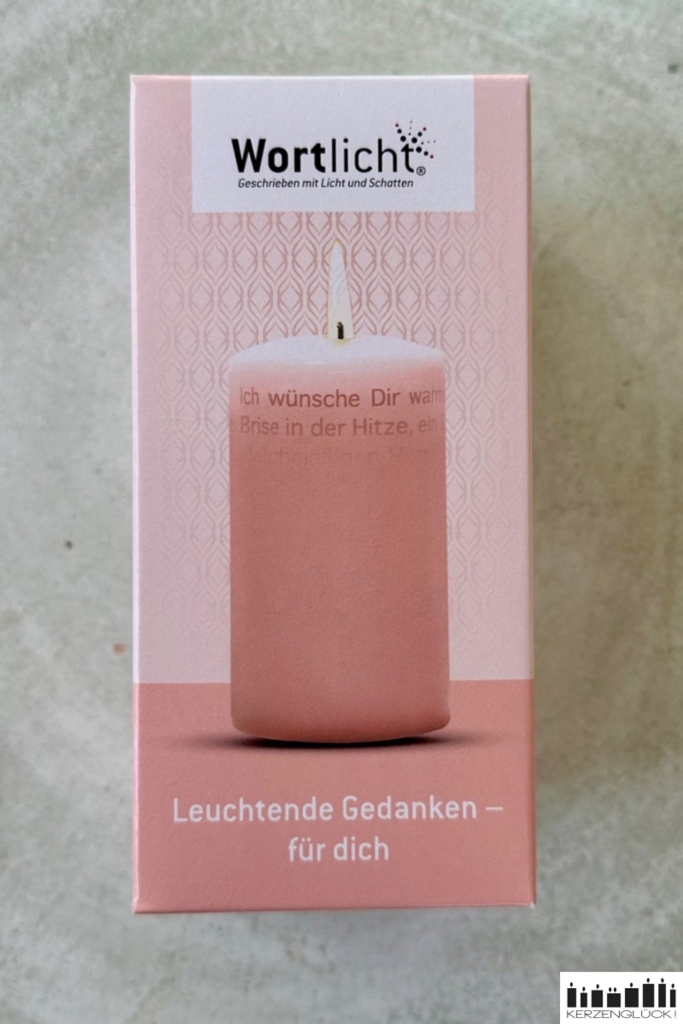 Wortlicht "Leuchtende Gedanken - für dich", rosa