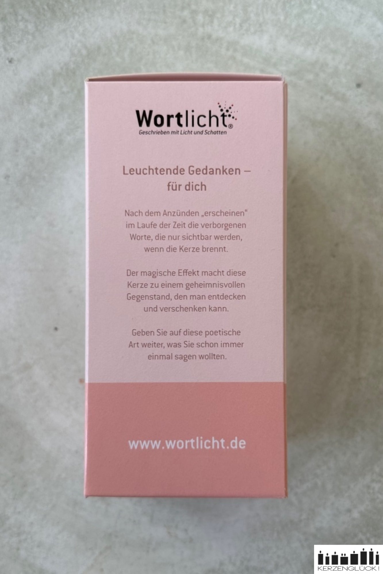 Wortlicht "Leuchtende Gedanken - für dich", rosa