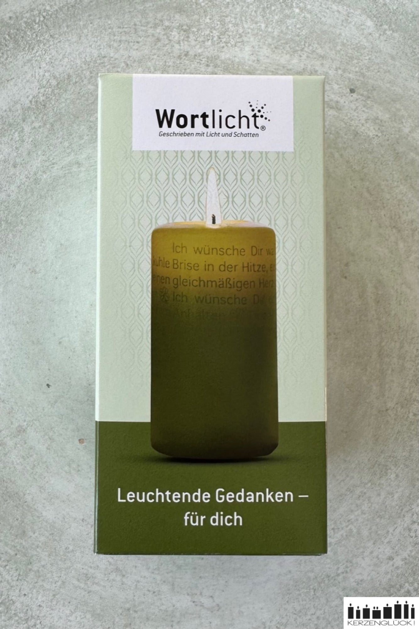 Wortlicht "Leuchtende Gedanken - für dich", grün