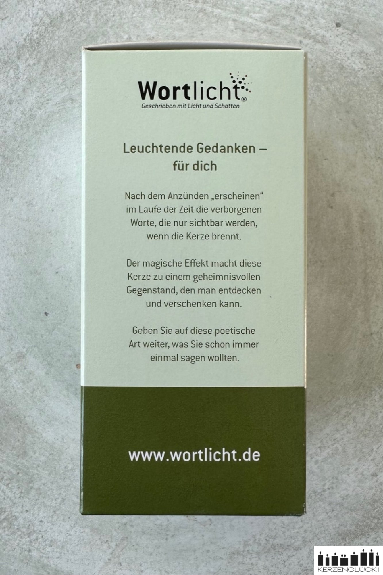 Wortlicht "Leuchtende Gedanken - für dich", grün