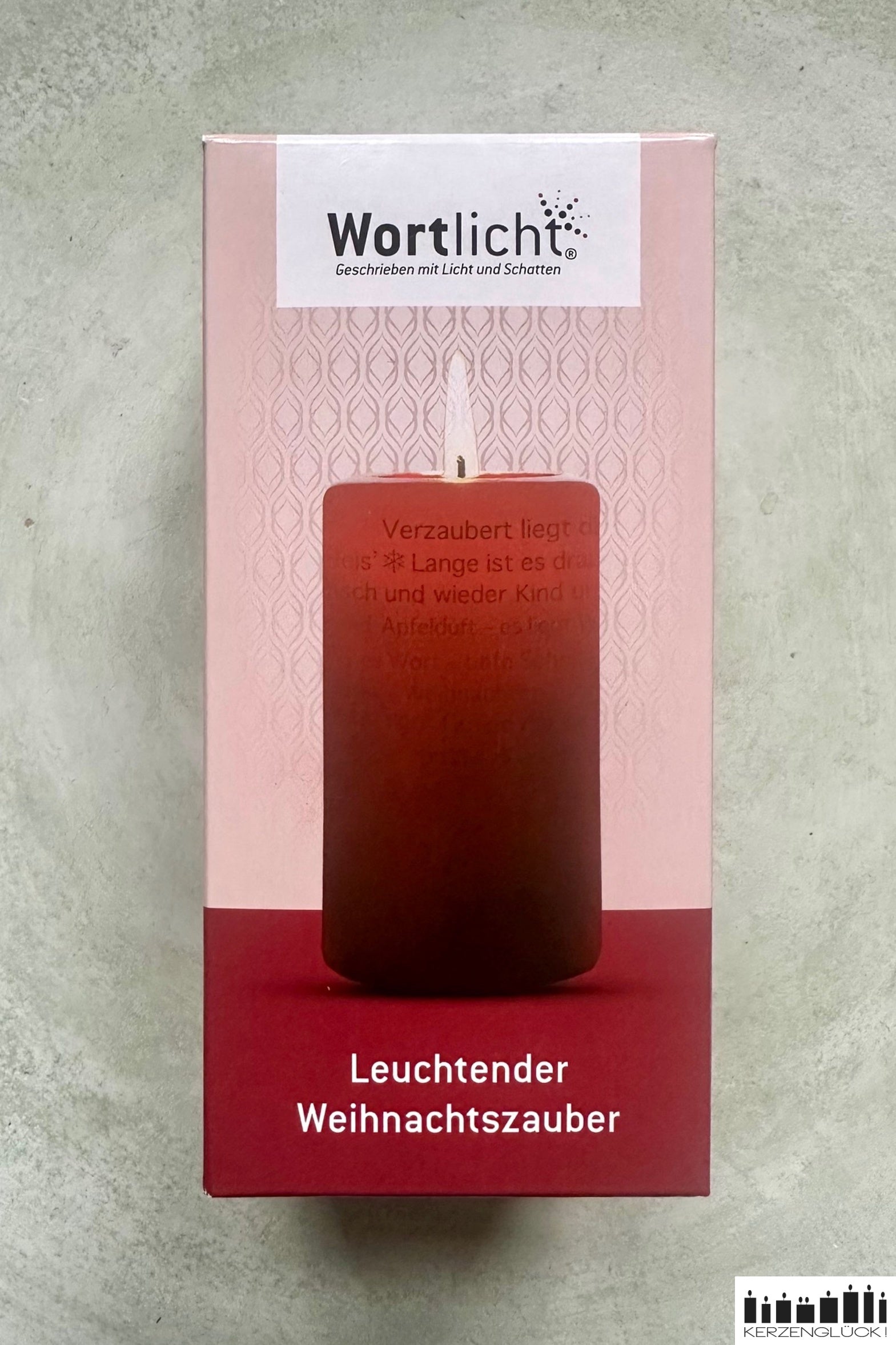 Wortlicht in der Kartonverpackung von vorne