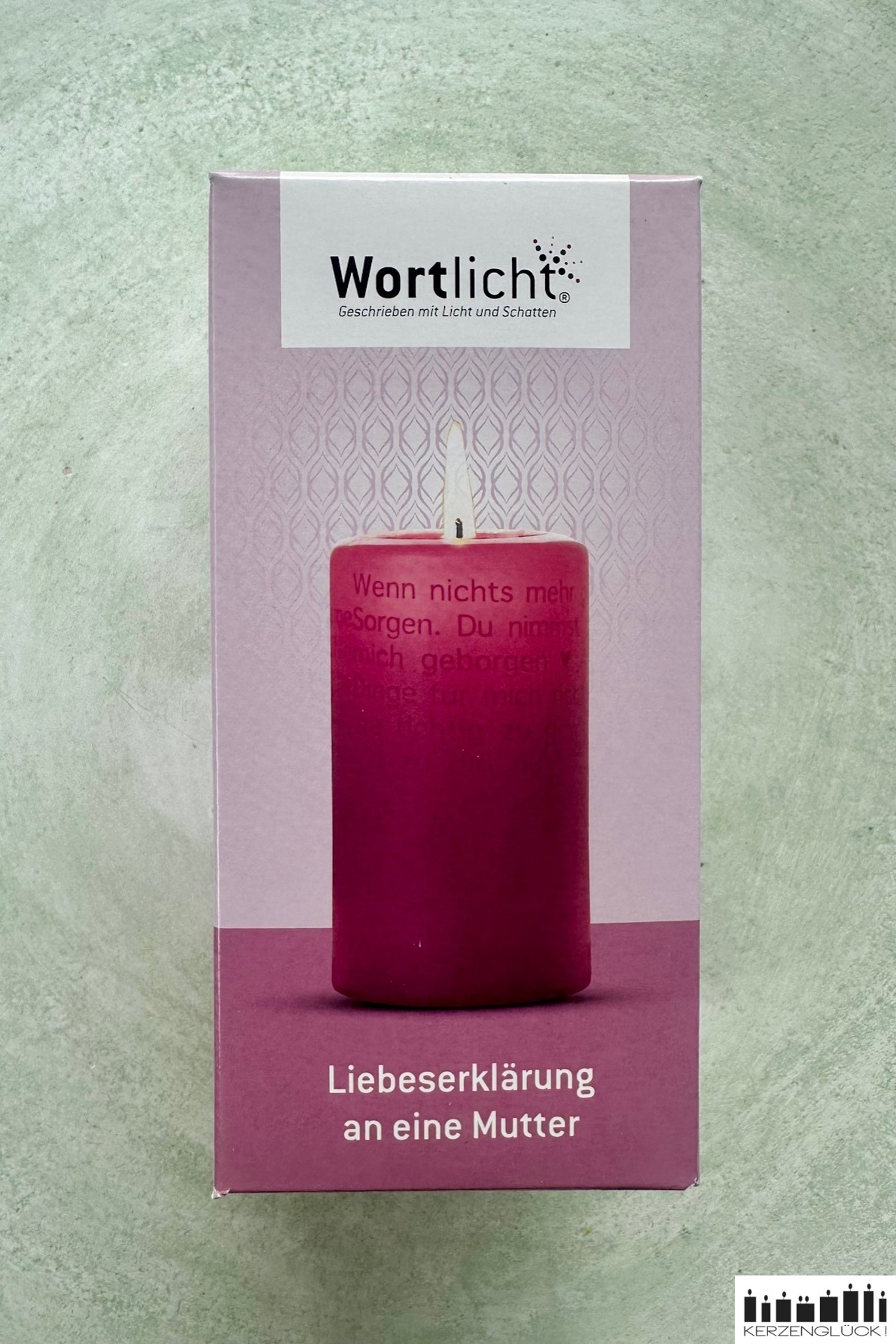 Kerzenverpackung Wortlicht von oben fotografiert