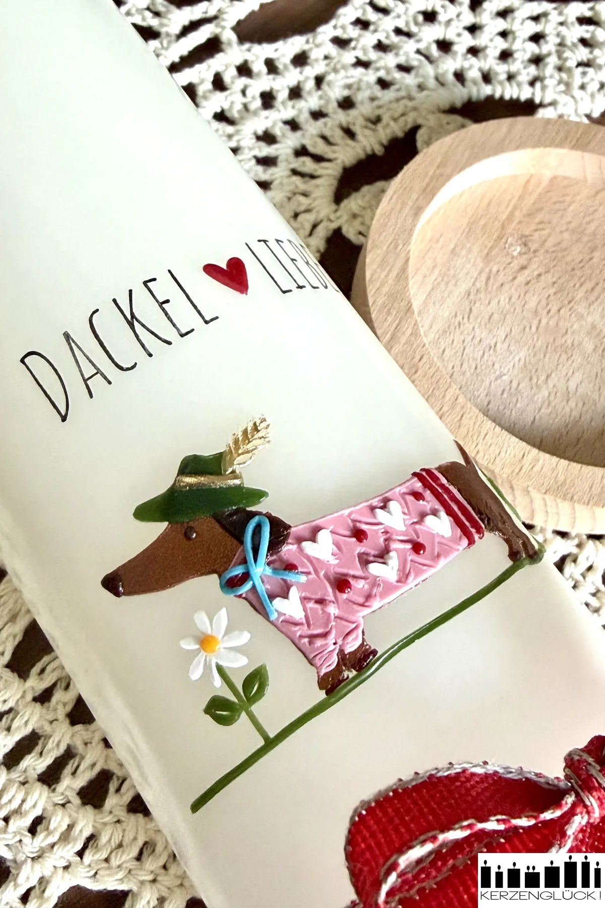 Nahaufnahme Dackel aus Wachs