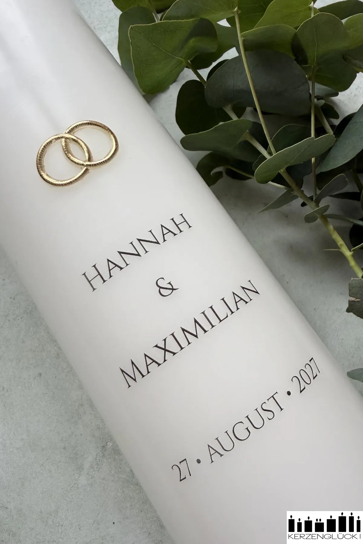 Hochzeitskerze Verschlungene Ringe Nahaufnahme der RInge