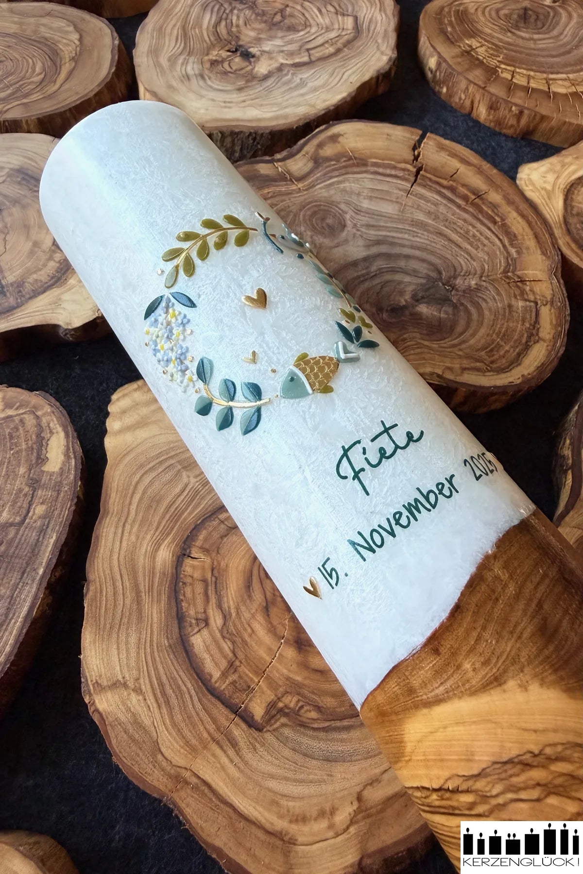 Olivenholz Kerzenteller