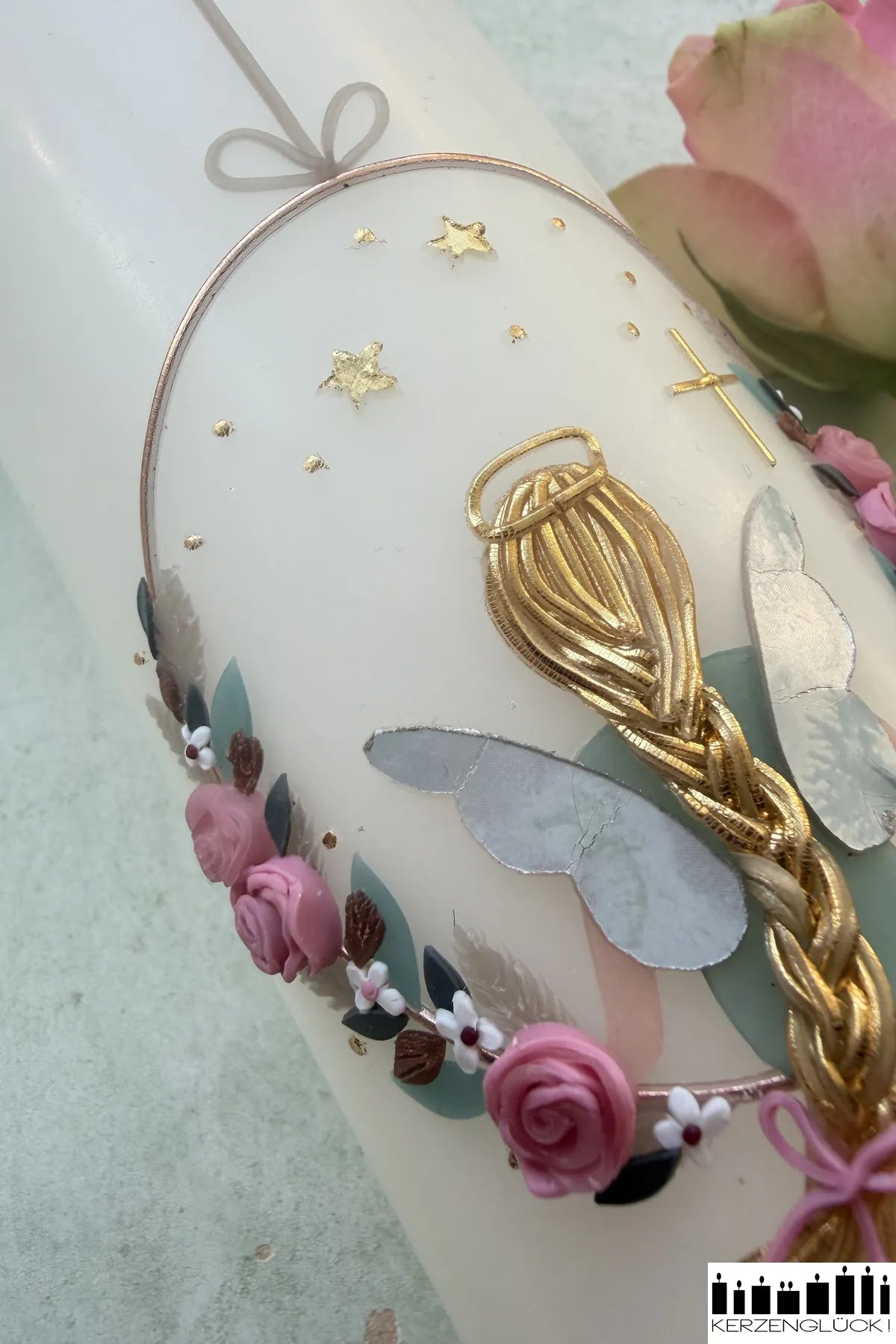 Taufkerze "Schutzengel" - Mädchen