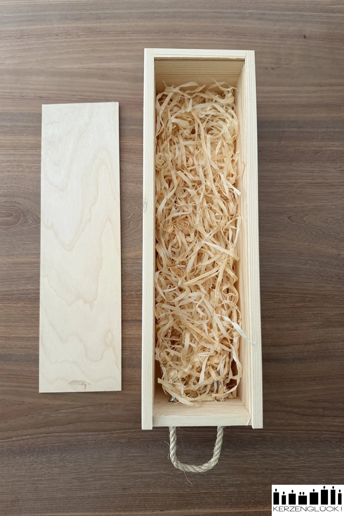 Holzbox mit Schiebedeckel für Kerzen der Größe 25x7 cm / 25x6 cm