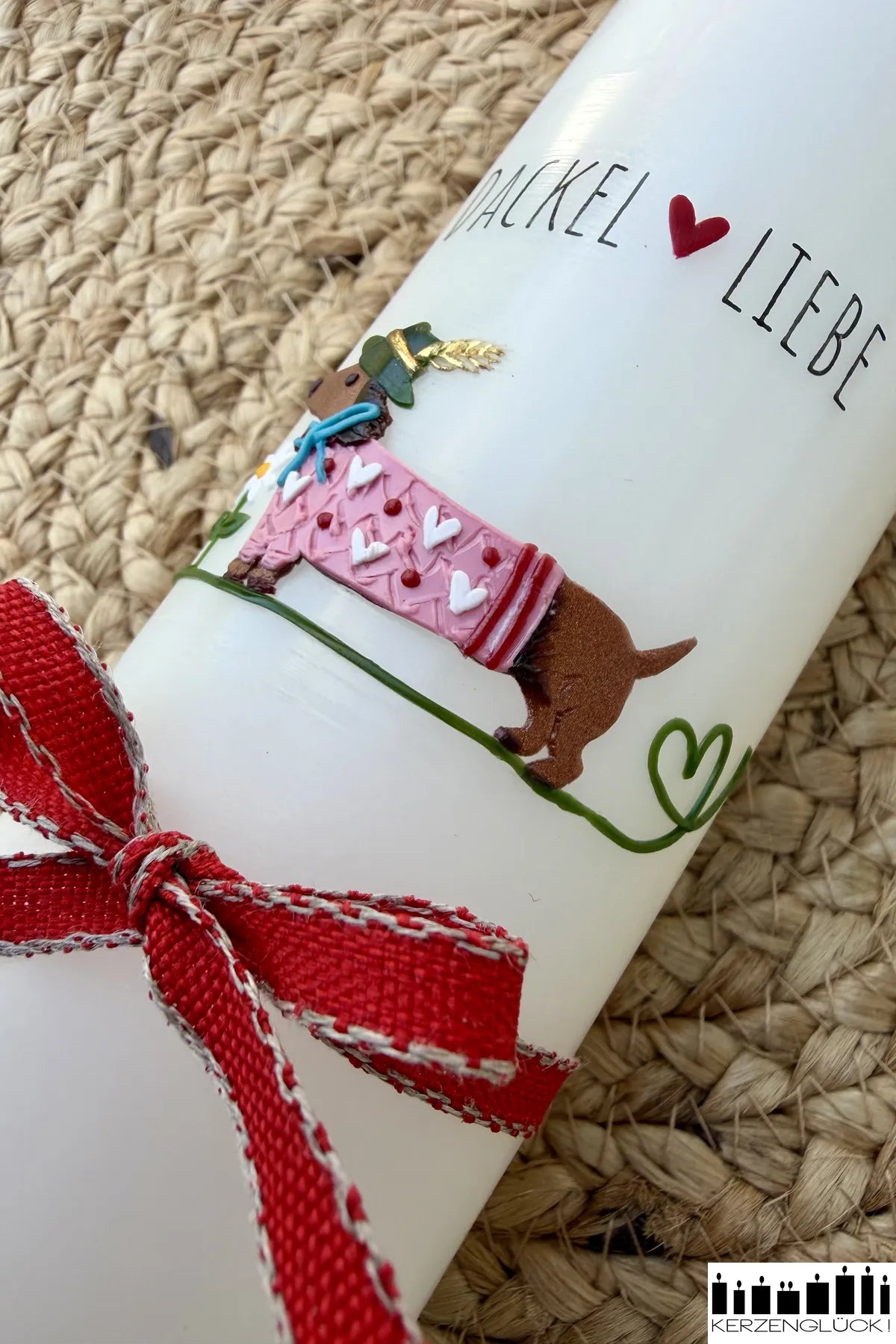 Geschenkkerze "Dackelliebe"