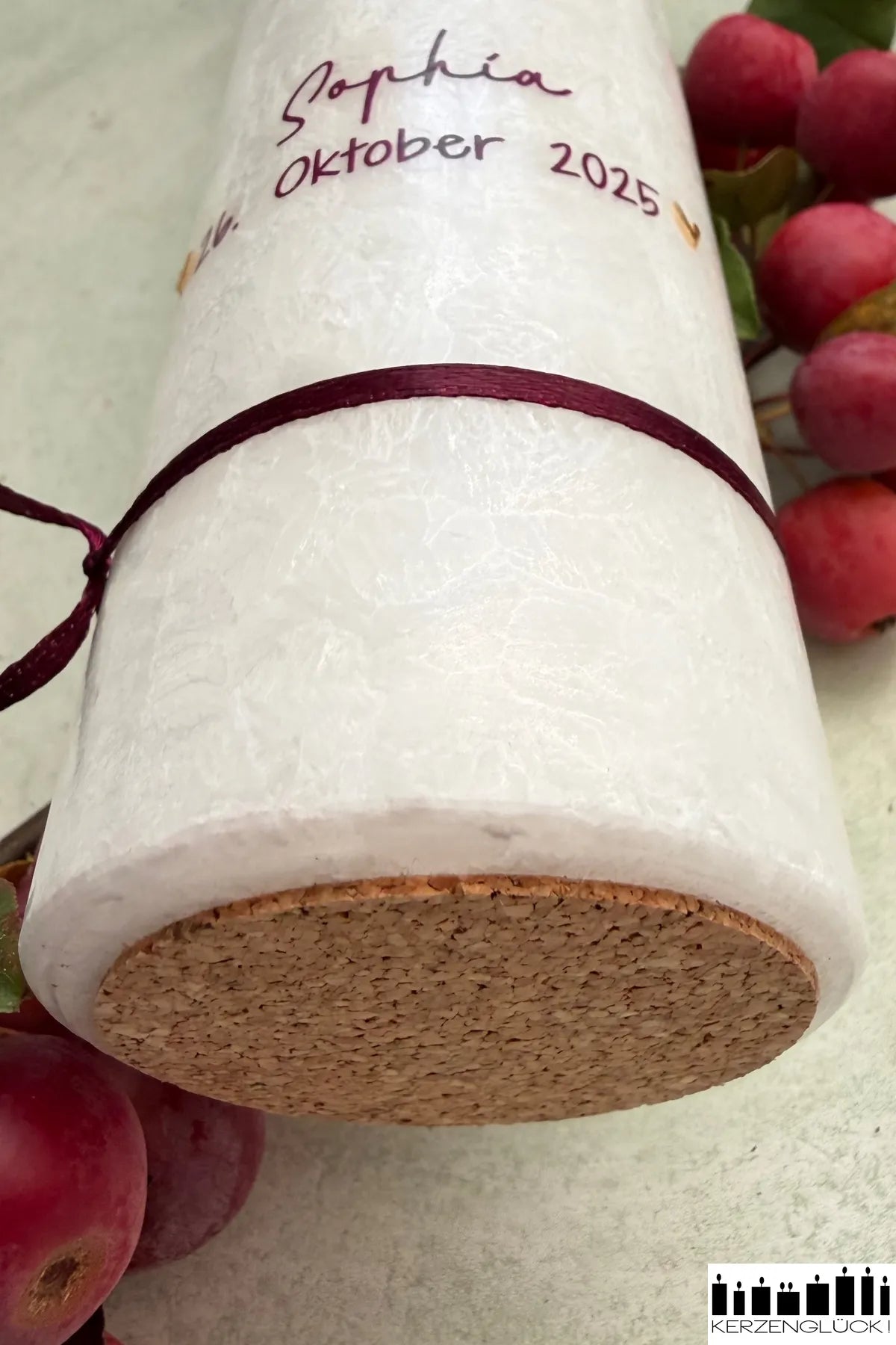 Taufkerze Crystal "Kranz mit Symbolen"