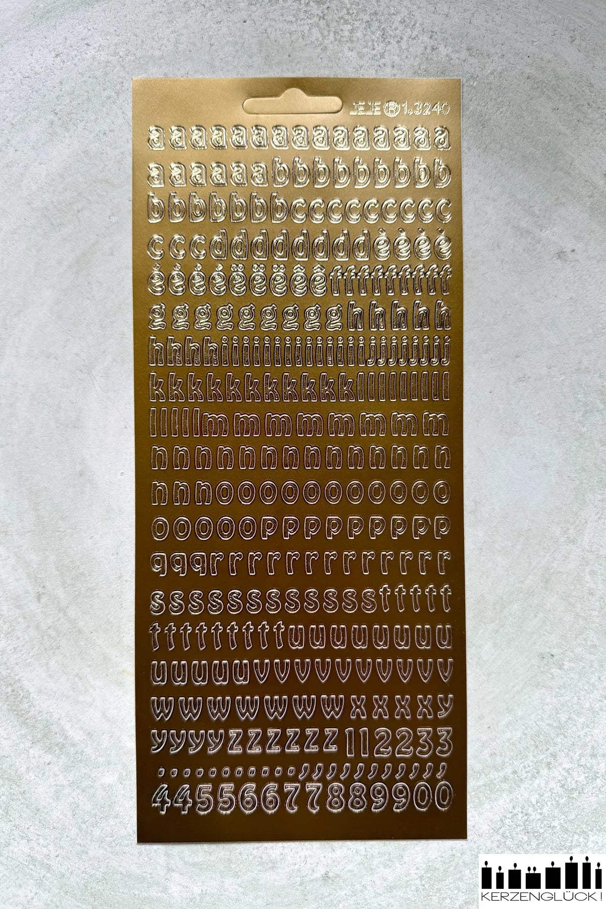 Konturensticker Kleinbuchstaben gold